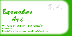 barnabas ari business card